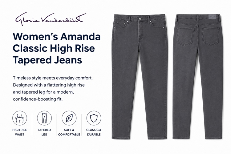 Gloria Vanderbilt Women's Amanda Classic High Rise Tapered Jeans