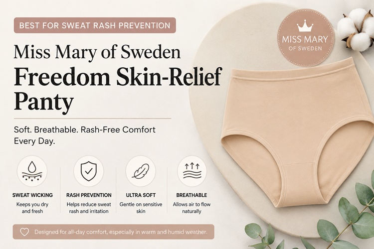 Miss Mary of Sweden Freedom Skin-Relief Panty — Best for Sweat Rash Prevention