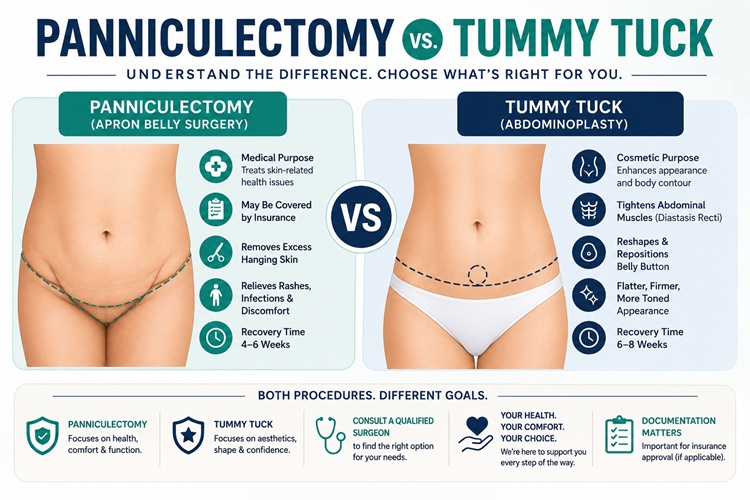 Panniculectomy vs. Tummy Tuck: Side-by-Side Comparison