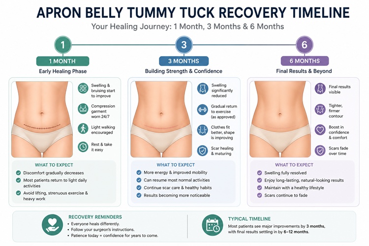 Recovery timeline for apron belly tummy tuck