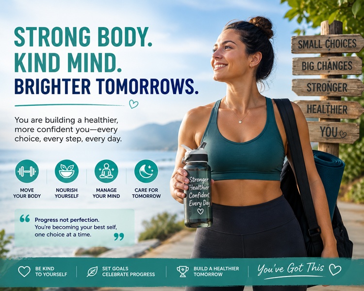 An empowering image of a lady maintaining an active, healthy lifestyle.