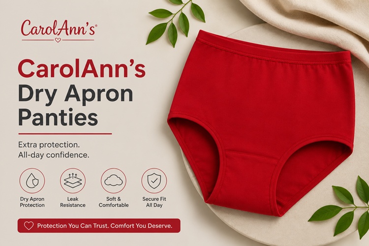 CarolAnn's Dry Apron Panties with moisture-wicking panel