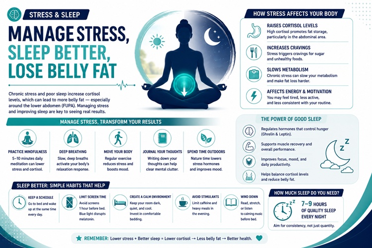 Quality sleep to reduce cortisol and belly fat