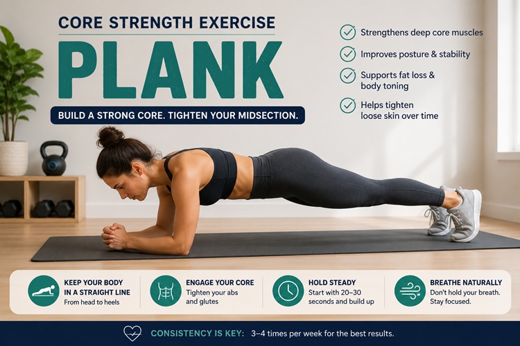 A trainer doing core exercises to tone skin after weight loss